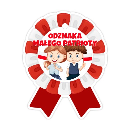 Medale papierowe ODZNAKA MAŁEGO PATRIOTY Nagroda Prezent 5 sztuk