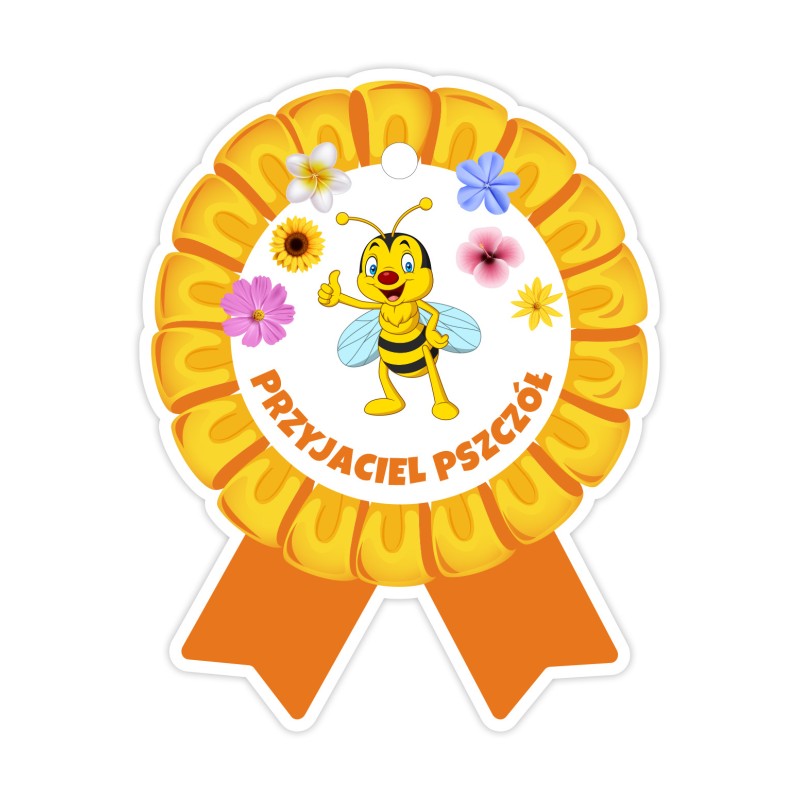 Medale papierowe PRZYJACIEL PSZCZÓŁ Dzień Pszczoły Nagroda Prezent 5 sztuk