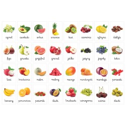 Karty edukacyjne Owoce Fiszki dla dzieci A6 32 szt