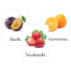 Karty edukacyjne Owoce Fiszki dla dzieci A6 32 szt