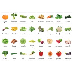 Karty edukacyjne Warzywa Fiszki dla dzieci A6 32 szt