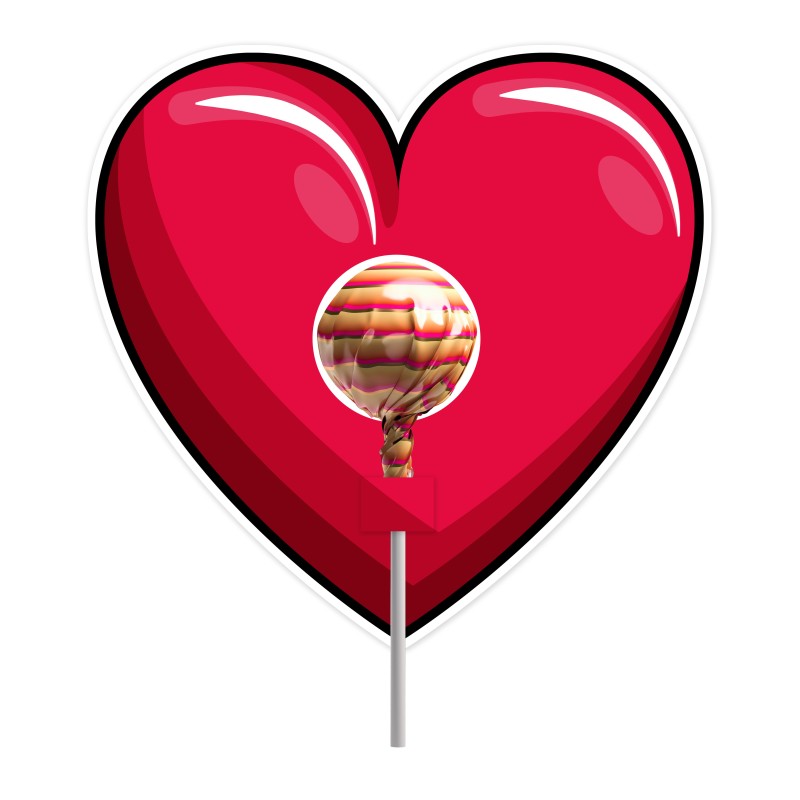 Opakowanie na lizaka WALENTYNKI serce kocham prezent