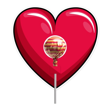 Opakowanie na lizaka WALENTYNKI serce kocham prezent