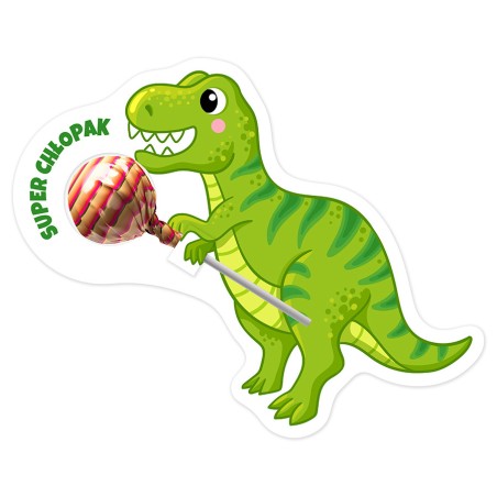 Opakowanie na lizaka DZIEŃ CHŁOPAKA SUPER CHŁOPAK dinozaur prezent