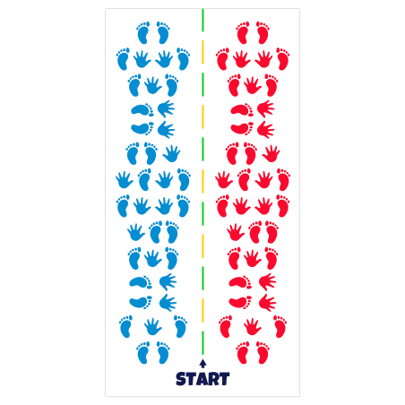 Mata Animacyjna Edukacyjna SKACZĄCE STÓPKI wyścig 100x200 cm