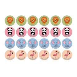 Naklejki Motywacyjne dla Dzieci - Nagroda Ocena - Zwierzątka 24szt.