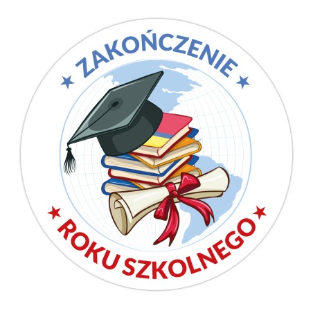 Naklejki Zakończenie Roku Szkolnego na prezenty koniec roku 24szt.