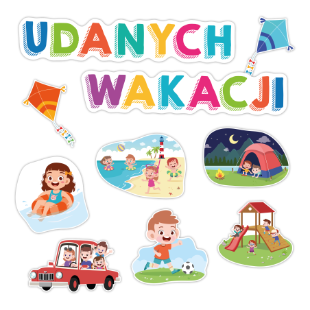 Dekoracja na koniec roku UDANYCH WAKACJI 10 el.