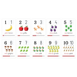 Karty edukacyjne Cyfry Plansze foliowane od 1 do 10 A5 10 szt