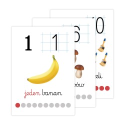 Karty edukacyjne Cyfry Plansze foliowane od 1 do 10 A5 10 szt