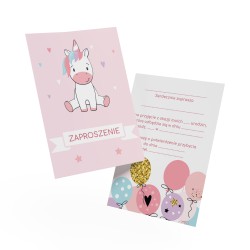 Zaproszenie Urodzinowe Jednorożec Różowe Dla Dziewczynki Urodziny A6