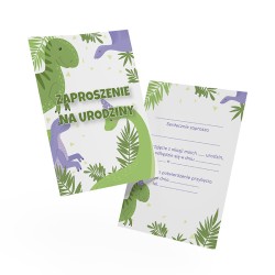 Zaproszenie Urodzinowe Dinozaury Dla Chłopca Zielone Urodziny A6