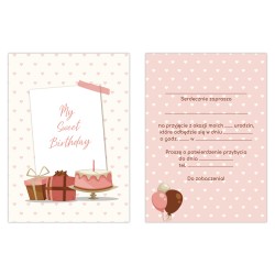 Zaproszenie Urodzinowe Serduszka Różowe Dla Dziewczynki Urodziny A6