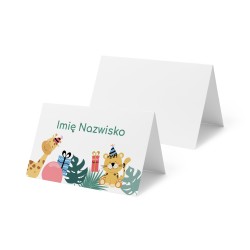 Winietki Urodzinowe Safari Wesołe Zwierzątka Afryka 9 sztuk personalizowane