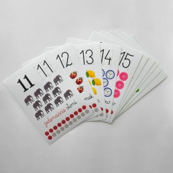 Karty edukacyjne Liczby Plansze foliowane od 11 do 20 A5 10 szt