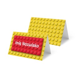 Winietki Urodzinowe Lego Klocki Dla Chłopca Żółte 9 sztuk personalizowane