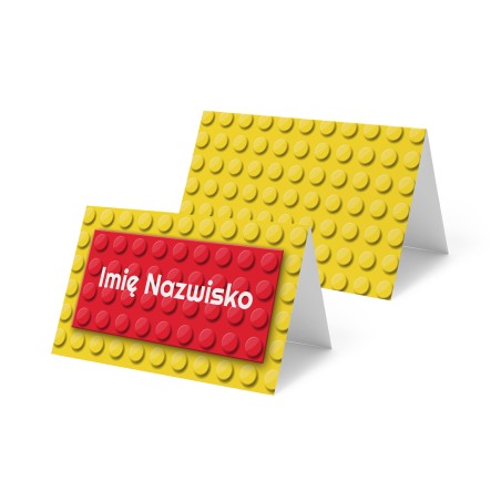 Winietki Urodzinowe Lego Klocki Dla Chłopca Żółte 9 sztuk personalizowane