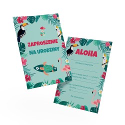 Zaproszenie Urodzinowe Aloha Tropikalne Hawajskie Urodziny A6