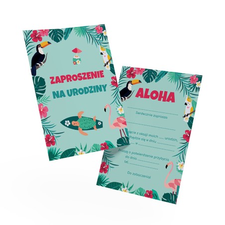 Zaproszenie Urodzinowe Aloha Tropikalne Hawajskie Urodziny A6