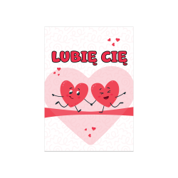 Kartka Walentynkowa LUBIĘ CIĘ pocztówka A6 serca