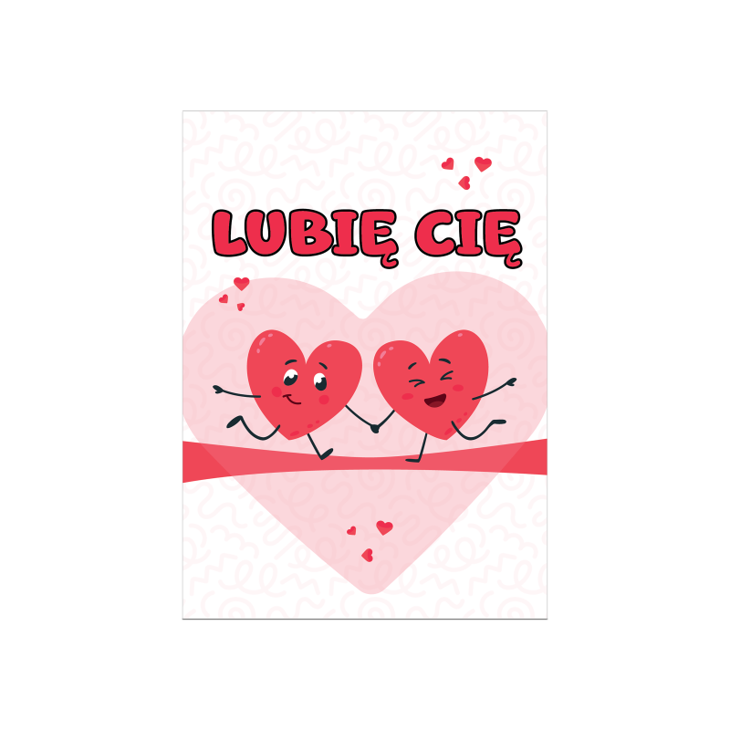 Kartka Walentynkowa LUBIĘ CIĘ pocztówka A6 serca