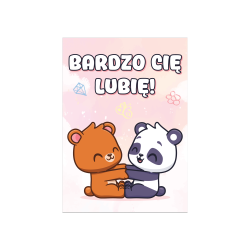 Kartka Walentynkowa BARDZO CIĘ LUBIĘ pocztówka A6 serca