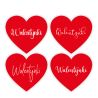 Naklejki SERCA z napisem WALENTYNKI mix serduszek 20 szt.