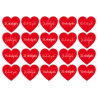 Naklejki SERCA z napisem WALENTYNKI mix serduszek 20 szt.
