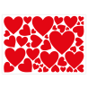 Naklejki ozdobne SERCA na Walentynki czerwone serduszka arkusz A4 42 szt.