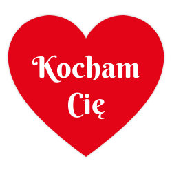 Naklejki na Walentynki SERCA serduszka z napisem KOCHAM CIE 20 szt