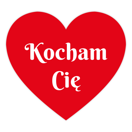 Naklejki na Walentynki SERCA serduszka z napisem KOCHAM CIE 20 szt