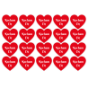 Naklejki na Walentynki SERCA serduszka z napisem KOCHAM CIE 20 szt