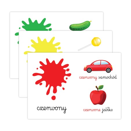 Karty edukacyjne Kolory Plansze foliowane A4 11 szt