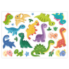 Naklejki urocze DINOZAURY dla dzieci arkusz A4 23 szt.