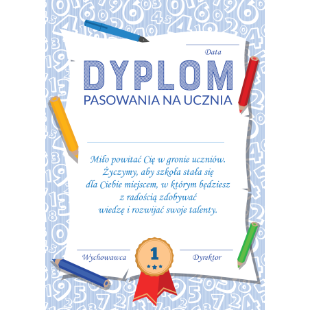 DYPLOM Pasowania na ucznia kredki