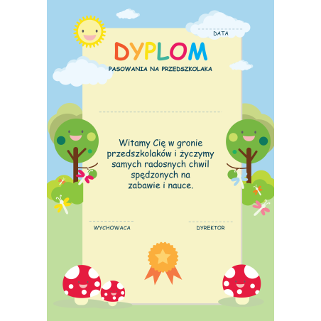 DYPLOM Pasowania na przedszkolaka