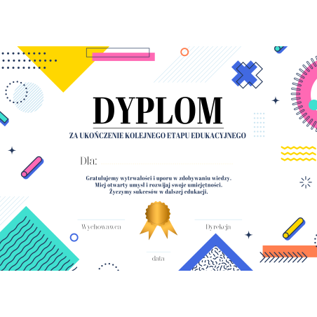 DYPLOM ukończenia kolejnej klasy etapu szkoły
