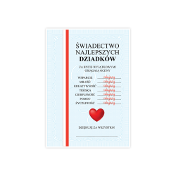 Świadectwo Najlepszych DZIADKÓW Dyplom A4 Podziękowanie PREZENT