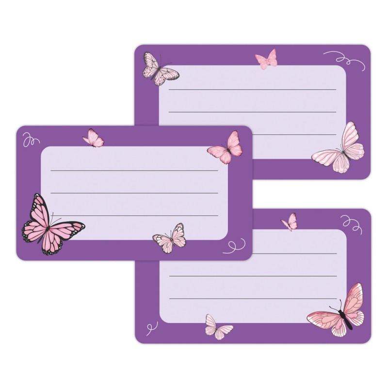 Naklejki szkolne na zeszyty książki 16 sztuk MOTYLKI