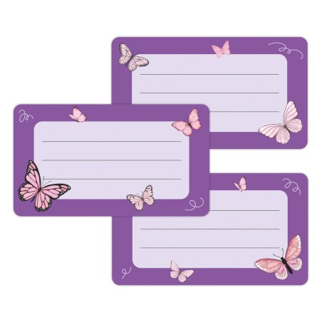 Naklejki szkolne na zeszyty książki 16 sztuk MOTYLKI