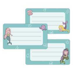 Naklejki szkolne na zeszyty książki 16 sztuk SYRENKI