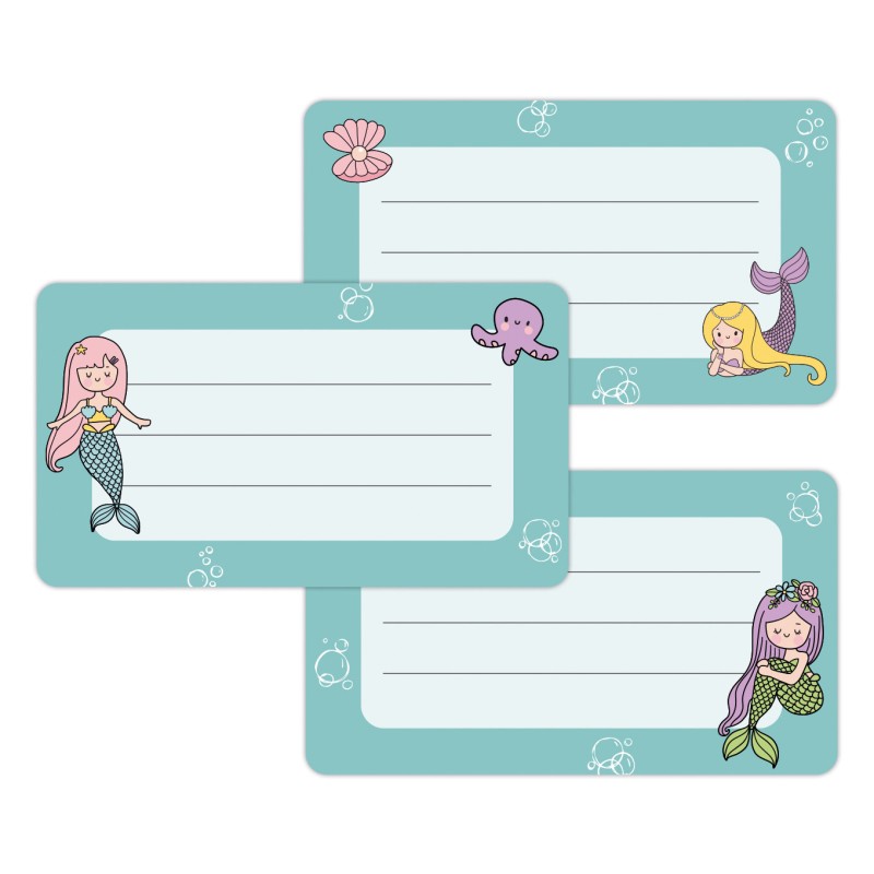 Naklejki szkolne na zeszyty książki 16 sztuk SYRENKI