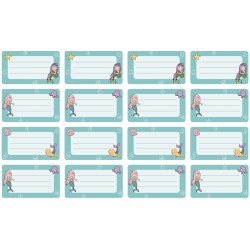 Naklejki szkolne na zeszyty książki 16 sztuk SYRENKI