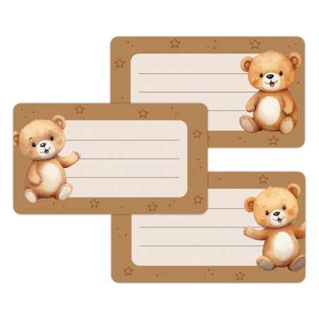 Naklejki szkolne na zeszyty książki 16 sztuk MISIE MIŚ