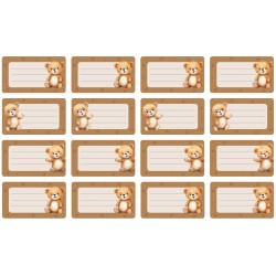 Naklejki szkolne na zeszyty książki 16 sztuk MISIE MIŚ