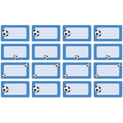 Naklejki szkolne na zeszyty książki 16 sztuk PIŁKA NOŻNA