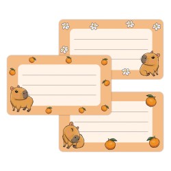 Naklejki szkolne na zeszyty książki 16 sztuk KAPIBARY KAPIBARA