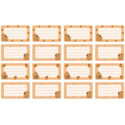 Naklejki szkolne na zeszyty książki 16 sztuk KAPIBARY KAPIBARA