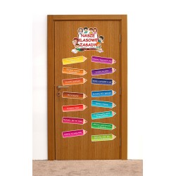 Dekoracja na drzwi gazetkę szkoła NASZE KLASOWE ZASADY kodeks ucznia