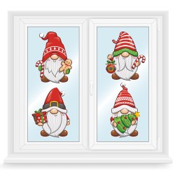 Dekoracja na okno gazetkę SKRZATY świąteczne zima dwustronne